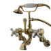 Kingston Brass Vintage Wall Mount Adjustable 3-3/8" - 10" Center Clawfoot Brass Tub Filler with Hand Shower-Tub Faucets-Free Shipping-Directsinks.