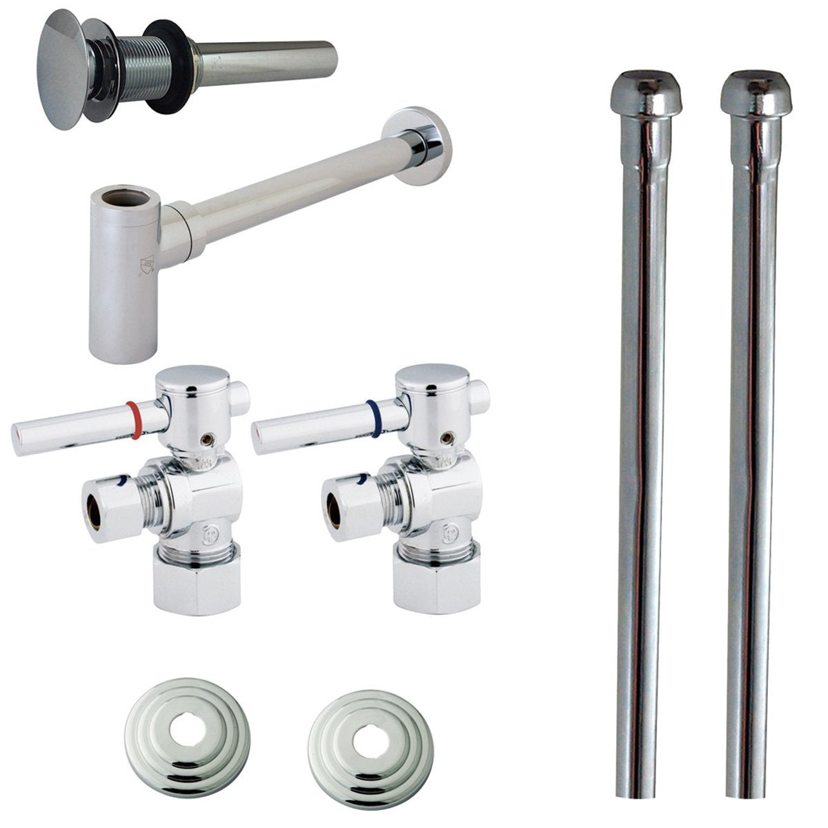 Kingston Brass Trimscape CC53301DLTRMK1 Vessel Sink Plumbing Supply Kits Combo, 5/8" Comp Outlet, 3/8" Comp Inlet-Bathroom Accessories-Free Shipping-Directsinks.