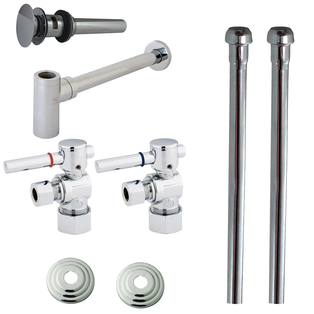 Kingston Brass Trimscape CC53301DLTRMK2 Vessel Sink Plumbing Supply Kits Combo, 5/8" Comp Outlet, 3/8" Comp Inlet-Bathroom Accessories-Free Shipping-Directsinks.