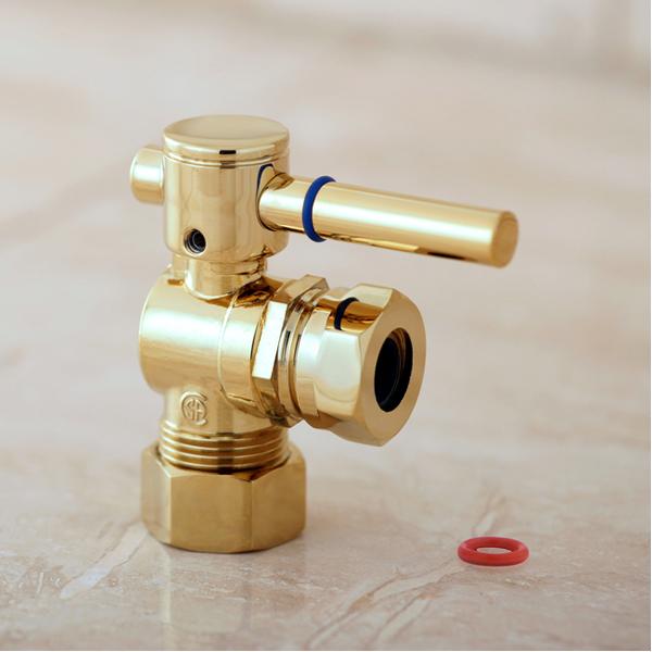 Kingston Brass Fauceture 5/8" O.D. Compression, 1/2" or 7/16"" Slip Joint Angle Valve-Bathroom Accessories-Free Shipping-Directsinks.