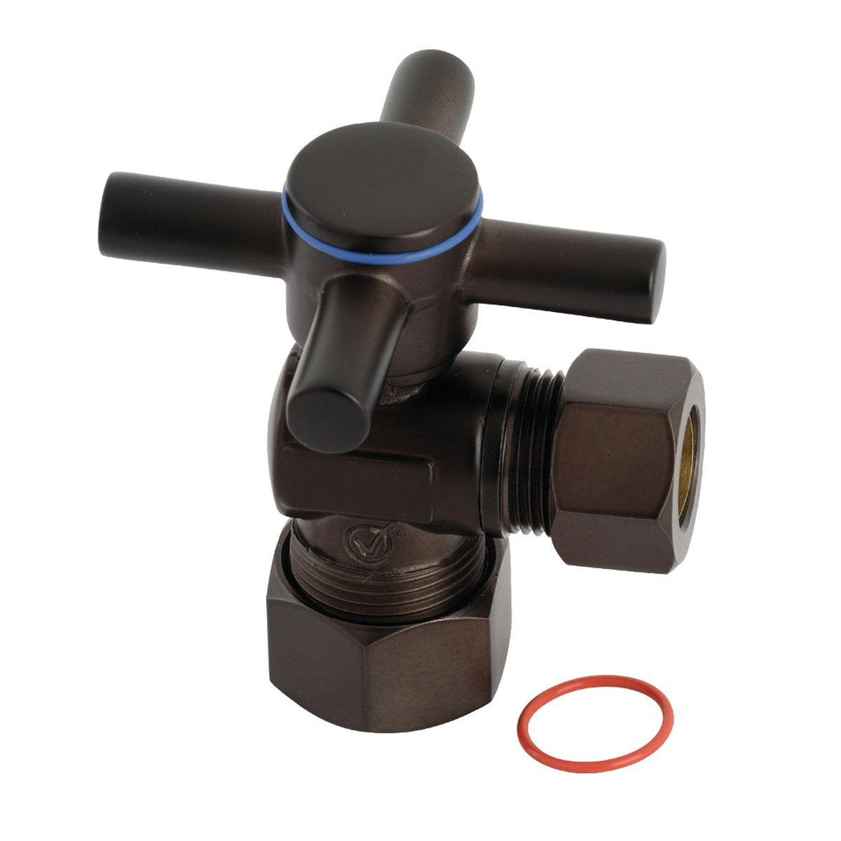 Kingston Brass Concord 5/8" x 1/2" O.D. Comp in Quarter Turn Angle Stop Valve in Oil Rubbed Bronze