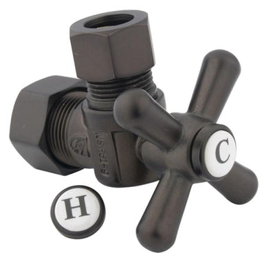 Kingston Brass Vintage CC54405X 5/8" O.D. Compression, 1/2" O.D. Compression Angle Shut-off Valve in Oil Rubbed Bronze-Bathroom Accessories-Free Shipping-Directsinks.