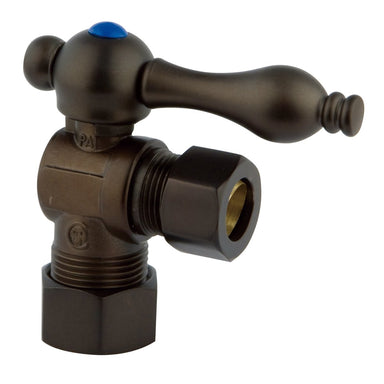 Kingston Brass Vintage CC54405 5/8" O.D. Compression, 1/2" O.D. Compression Angle Shut-off Valve in Oil Rubbed Bronze-Bathroom Accessories-Free Shipping-Directsinks.