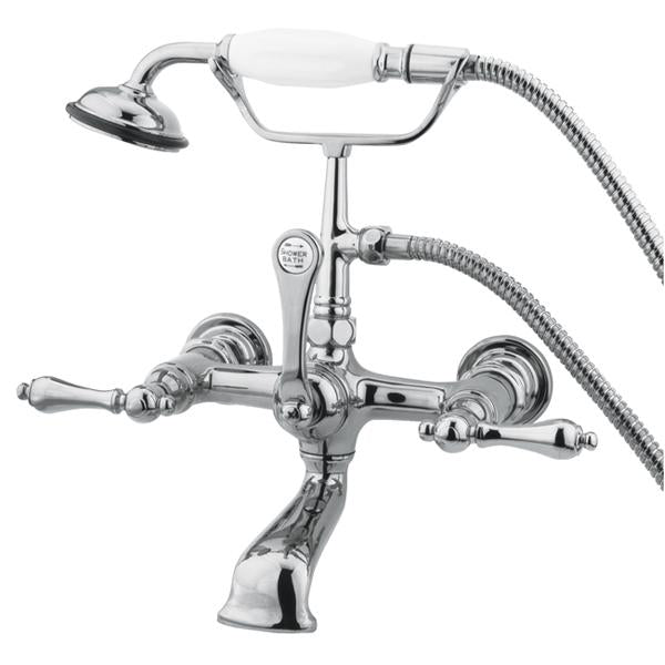 Kingston Brass Vintage 7" Wall Mount Clawfoot Tub Filler with Hand Shower-Tub Faucets-Free Shipping-Directsinks.