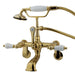 Kingston Brass Vintage 3-3/8" to 11" Wall Mount Clawfoot Tub Filler Faucet with Hand Shower-Tub Faucets-Free Shipping-Directsinks.