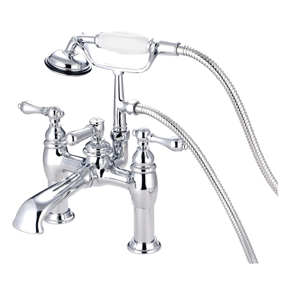 Kingston Brass CC604T1 Vintage Deck Mount Clawfoot Tub Filler with Hand Shower-Tub Faucets-Free Shipping-Directsinks.