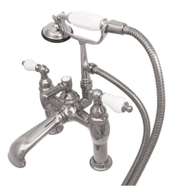 Kingston Brass CC606T1 Vintage Deck Mount Clawfoot Tub Filler with Hand Shower-Tub Faucets-Free Shipping-Directsinks.
