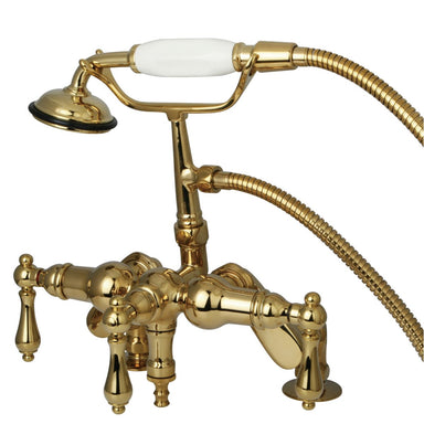 Kingston Brass Vintage Deck Mount Clawfoot Tub Filler Faucet with Hand Shower-Tub Faucets-Free Shipping-Directsinks.