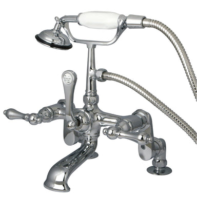 Kingston Brass Vintage 3" to 12" Deck Mount Clawfoot Tub Filler Faucet with Hand Shower-Tub Faucets-Free Shipping-Directsinks.
