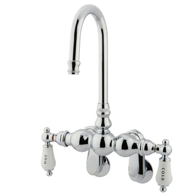 Kingston Brass Vintage Wall Mount Classic Clawfoot Tub Filler with 3-3/8" Spread-Tub Faucets-Free Shipping-Directsinks.