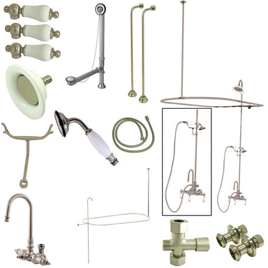 Kingston Brass Vintage Clawfoot Tub Package with High Rise Goose Neck-Tub Faucets-Free Shipping-Directsinks.