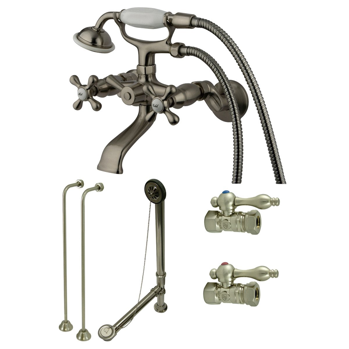Kingston Brass Vintage Wall Mount Clawfoot Tub Package-Tub Faucets-Free Shipping-Directsinks.