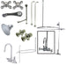 Kingston Brass Vintage Wall Mount High Rise Clawfoot Tub and Shower Package with Porcelain Lever Handles in Polished Chrome-Tub Faucets-Free Shipping-Directsinks.