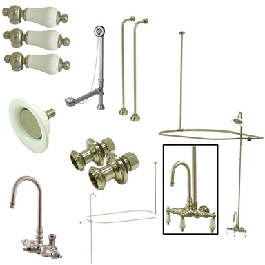 Kingston Brass Vintage Clawfoot Tub Package with High Rise Goose Neck and 62" Shower Riser-Tub Faucets-Free Shipping-Directsinks.