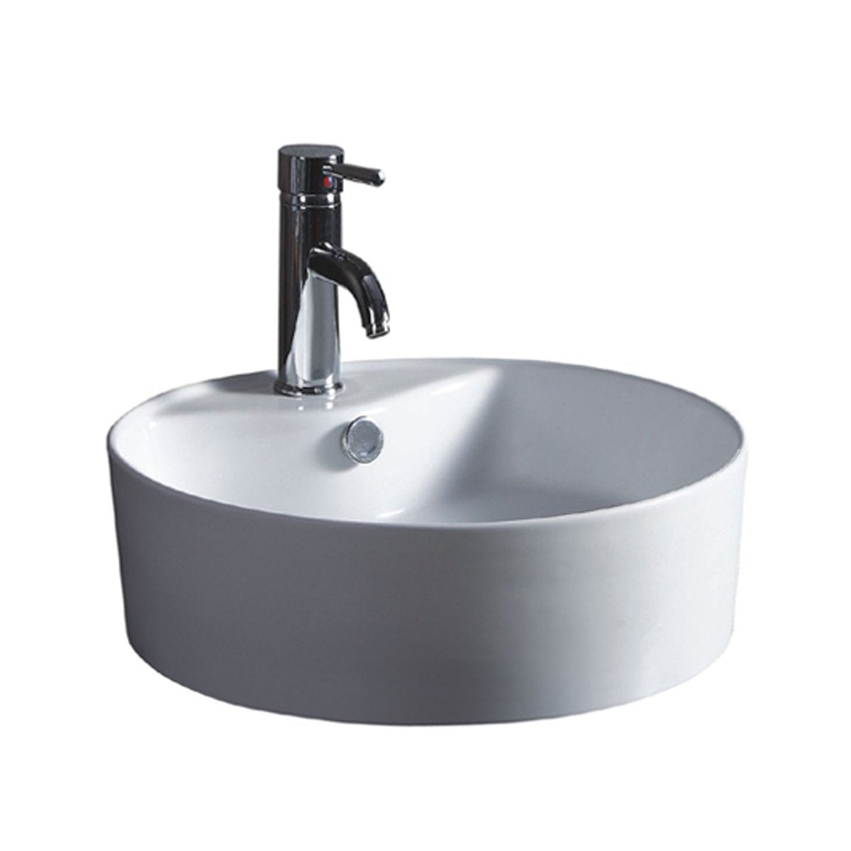 Wells Sinkware 18-Inch Round Vitreous Ceramic Vessel Bathroom Sink in White-Bathroom Sinks Fast Shipping at Directsinks.