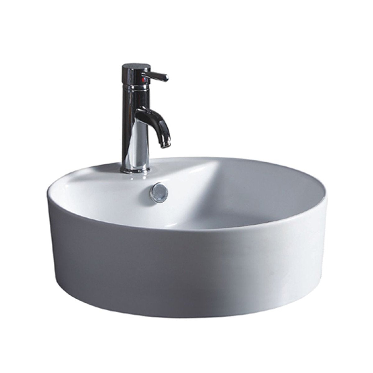 Wells Sinkware 18Inch Round Vitreous Ceramic Vessel Bathroom Sink in