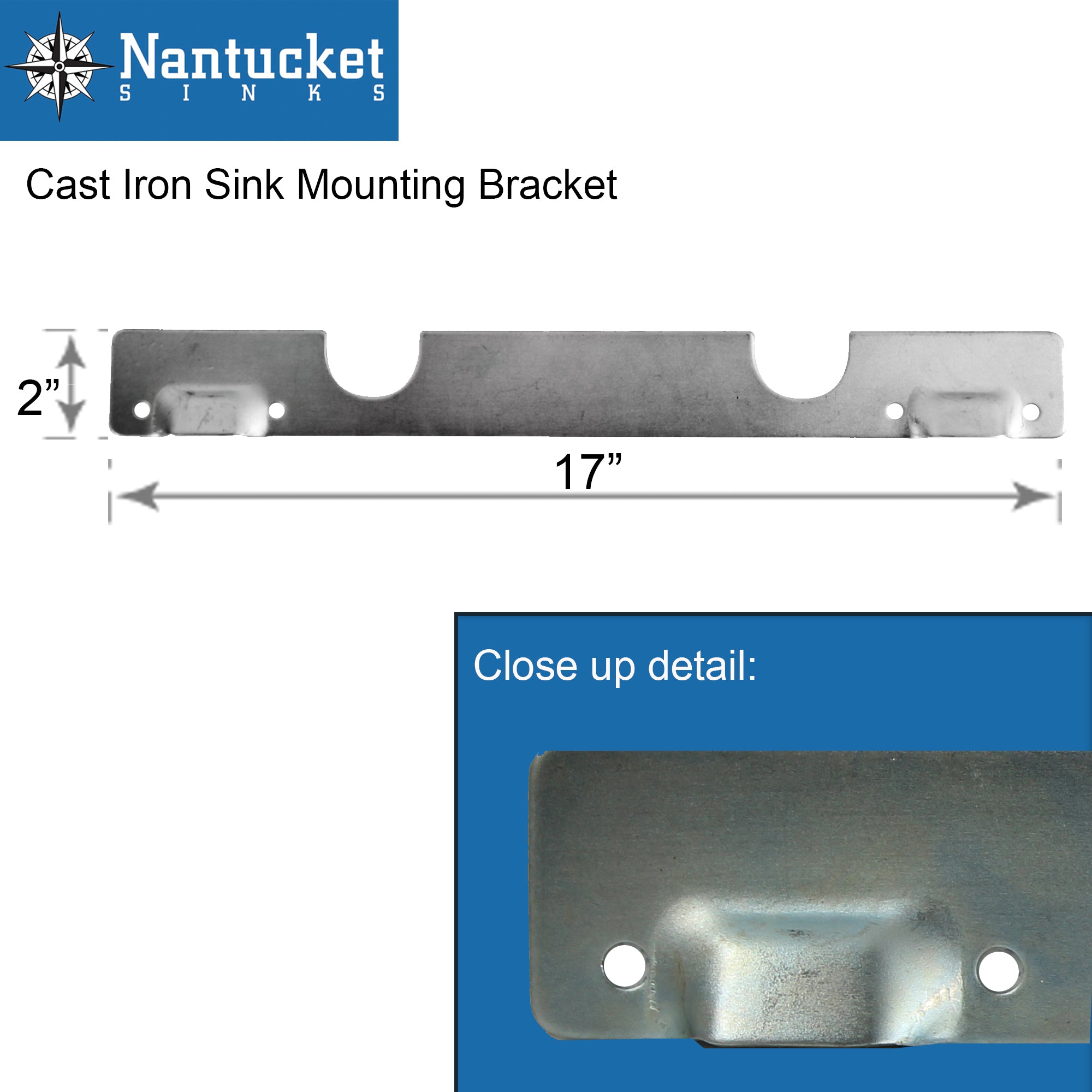 Nantucket Sinks 22" Cast Iron Wallmount Utility Sink