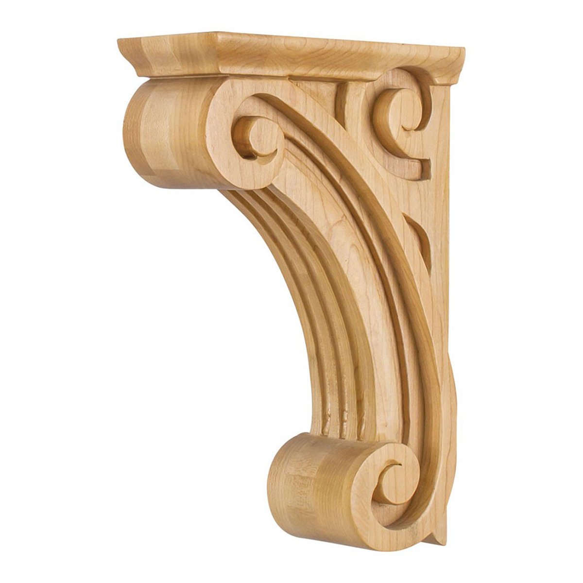 Hardware Resources 3" x 6-1/2" x 10" Alder Open Space Fluted Corbel-DirectSinks