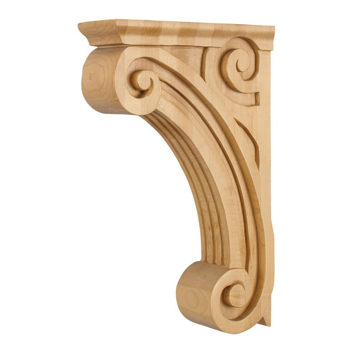 Hardware Resources 3" x 9" x 14" Hard Maple Open Space Fluted Corbel-DirectSinks
