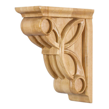 Hardware Resources 3" x 6-3/8" x 8" Hard Maple Celtic Weave Art Deco Corbel-DirectSinks