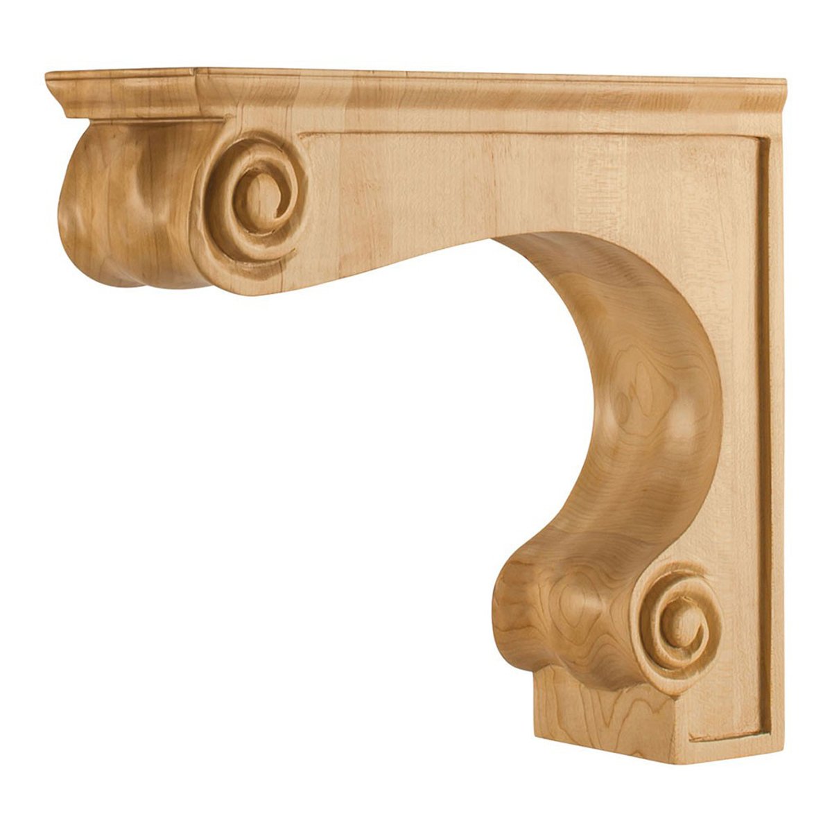 Hardware Resources 3-3/8" x 10" x 9" Hard Maple Range Hood Corbel-DirectSinks