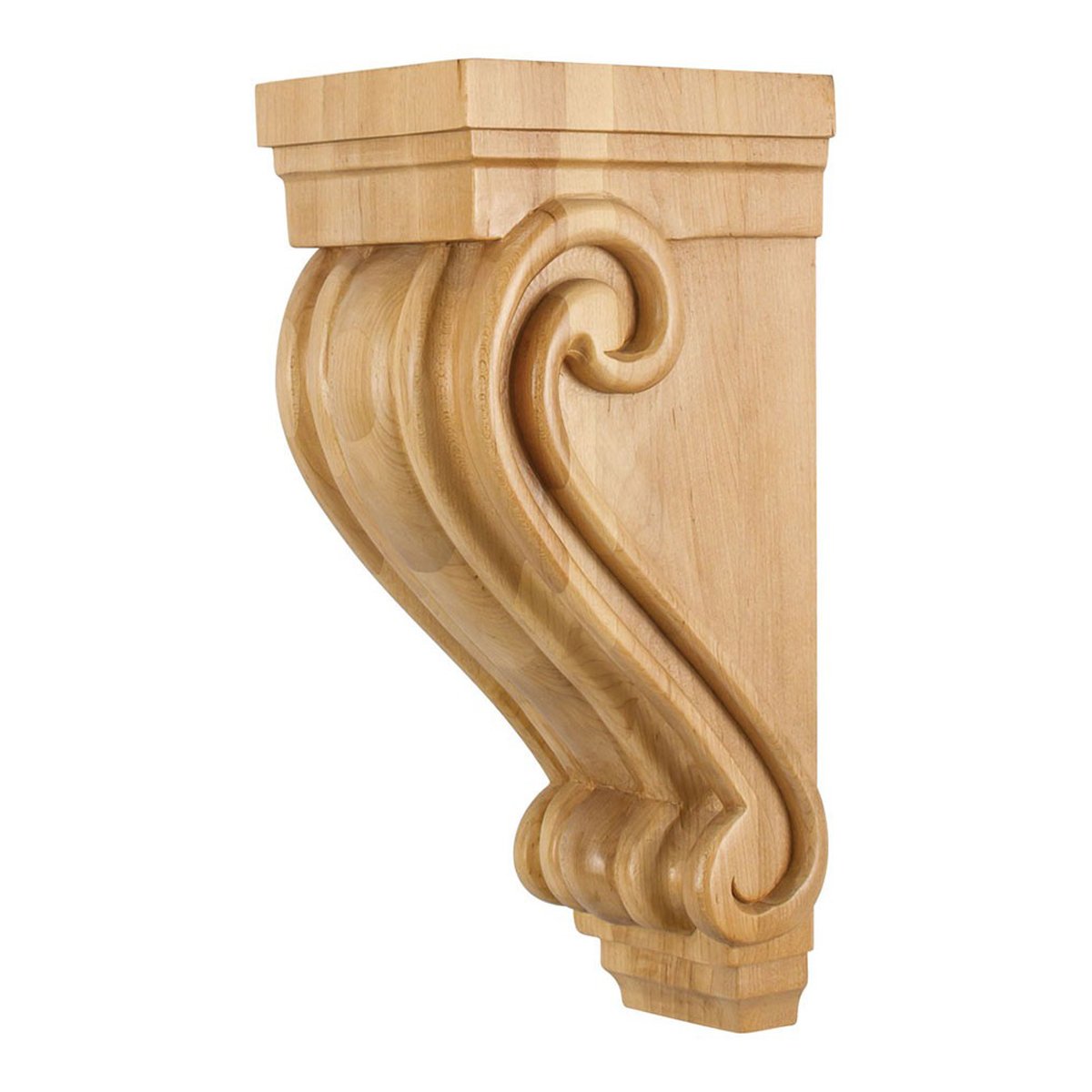 Hardware Resources 5" x 6-3/4" x 14" Hard Maple Scrolled Corbel-DirectSinks