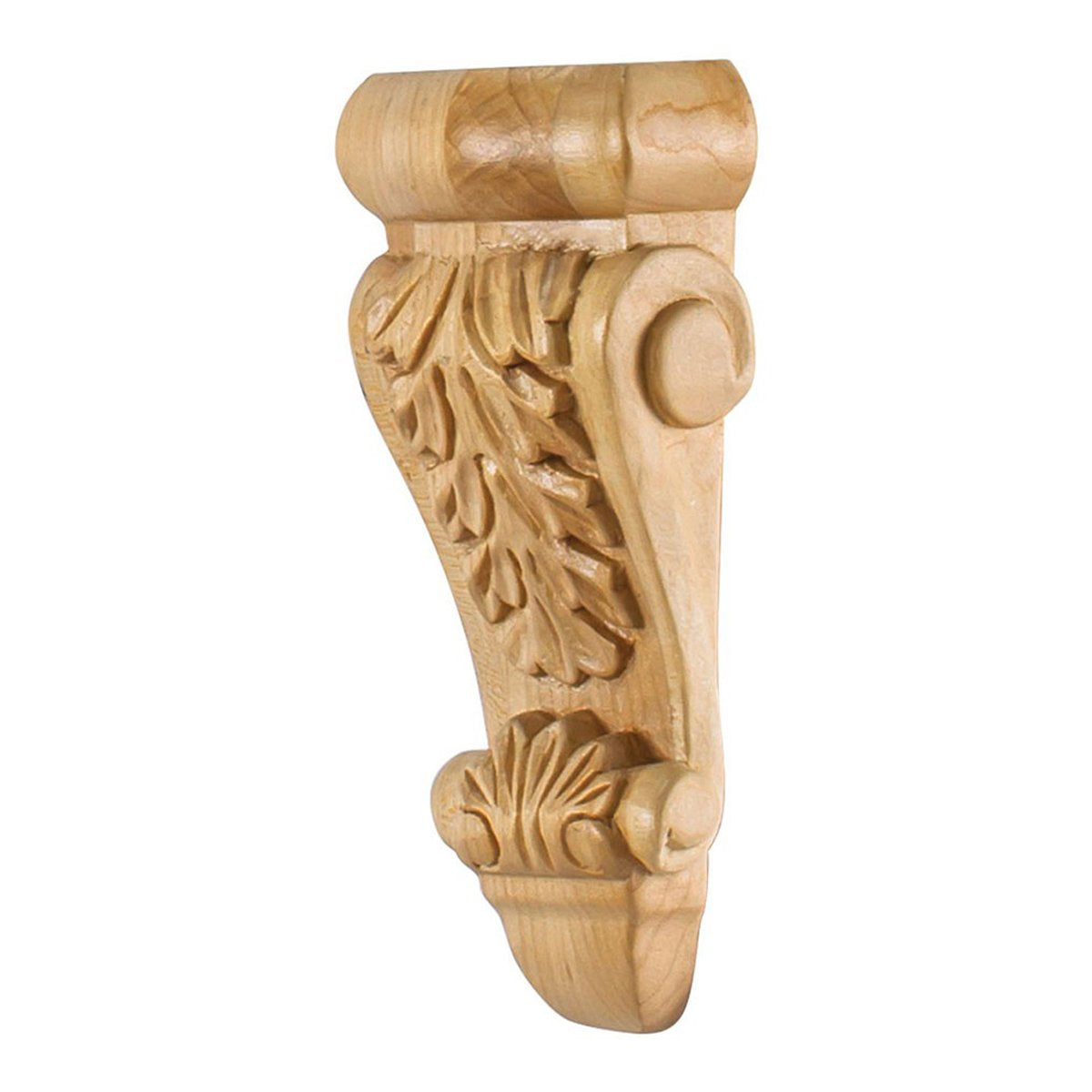 Hardware Resources 2-3/4" x 1-3/8" x 6" Hard Maple Low Profile Acanthus Corbel-DirectSinks