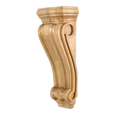 Hardware Resources 5-1/2" x 3-1/2" x 14" Alder Smooth Profile Scrolled Corbel-DirectSinks