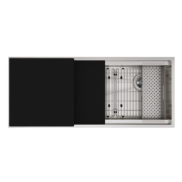 Elkay Circuit Chef Stainless Steel 45-1/2" 16 Gauge Single Bowl Undermount Sink Kit with Black Polymer Boards