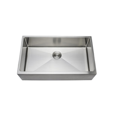 Wells Sinkware Handcrafted 33-Inch 16-Gauge Apron Front Farmhouse Single Bowl Stainless Steel Kitchen Sink-Kitchen Sinks Fast Shipping at Directsinks.