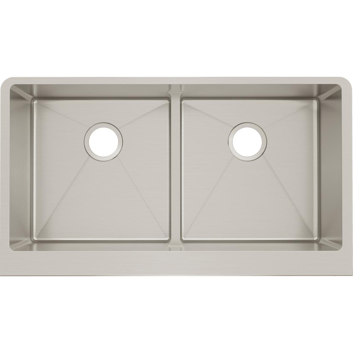 Elkay Crosstown Stainless Steel 35-7/8" x 20-5/16" x 9" Double Bowl Farmhouse Sink with Aqua Divide for Interchangeable Apron