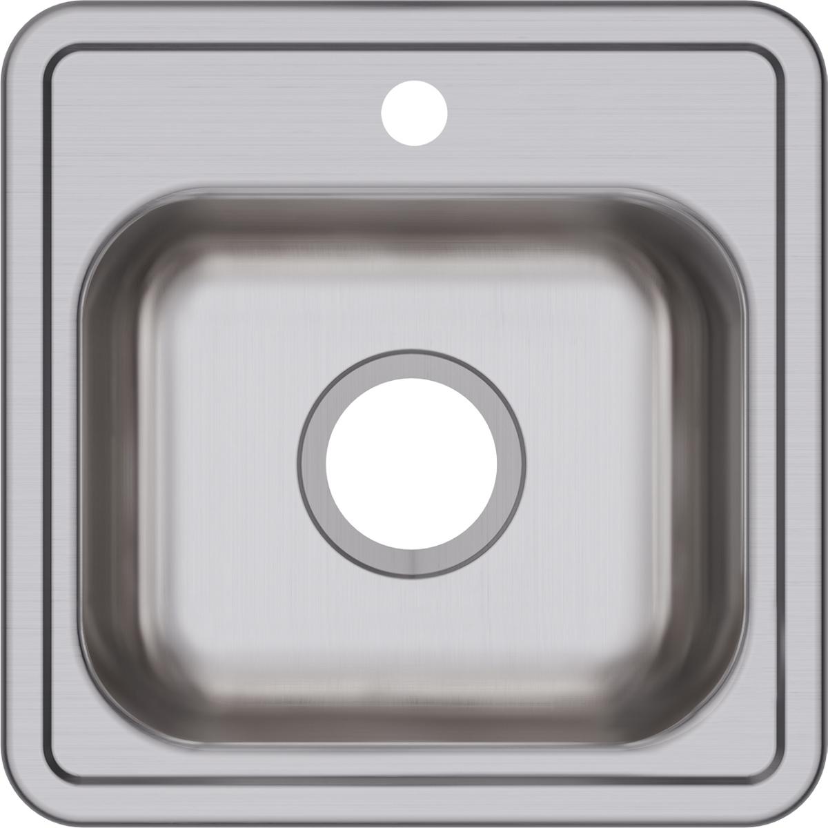 Elkay Dayton Stainless Steel 15" x 15" x 5-3/16" Single Bowl Drop-in Bar Sink