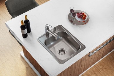 D117213 Dayton Stainless Steel 17" x 21-1/4" x 6-1/2", 3-Hole Single Bowl Drop-in Bar Sink with 3 faucet holes