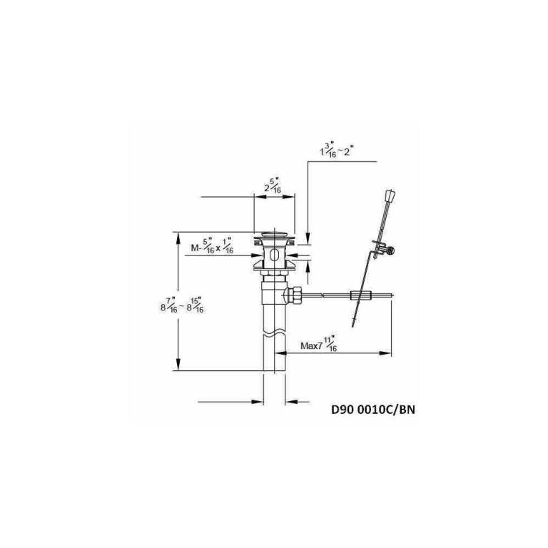 Dawn Drain with Lift Rod in Brushed Nickel-Kitchen Accessories Fast Shipping at DirectSinks.