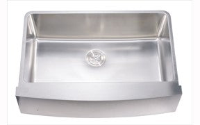 33" Curved Apron Single Bowl 16 Gauge Stainless Steel Kitchen Sink-Kitchen Sinks Fast Shipping at DirectSinks.
