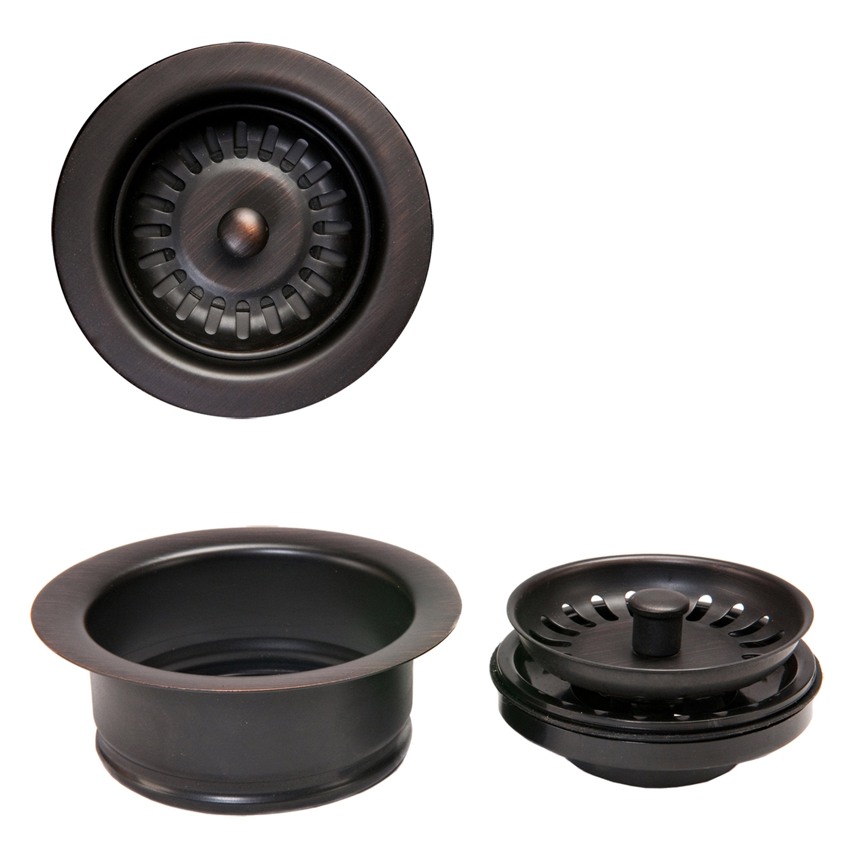 Premier Copper Products Drain Combination Package for Double Bowl Kitchen Sinks - Oil Rubbed Bronze-DirectSinks