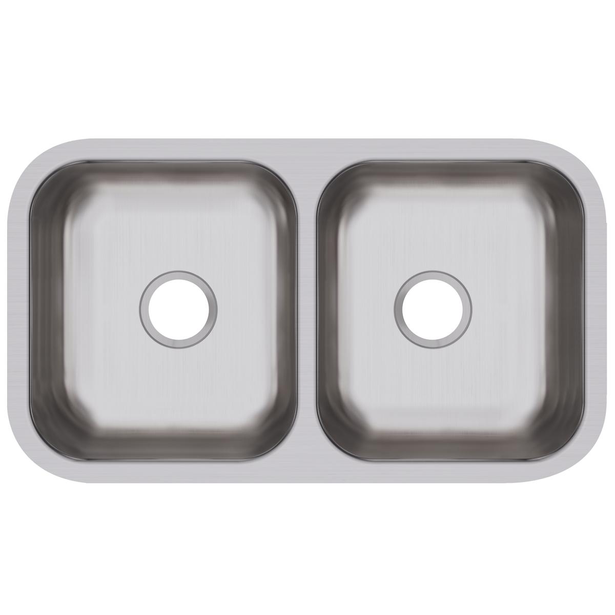 Elkay Dayton Stainless Steel 31-3/4" x 18-1/4" x 8" Equal Double Bowl Undermount Sink
