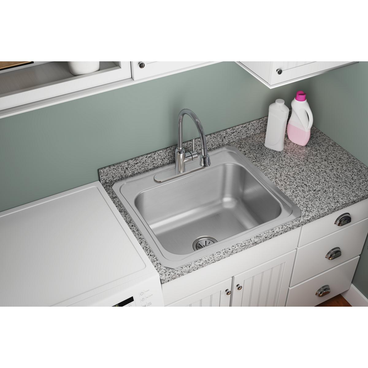 Elkay 25" x 22" x 10-1/4" Stainless Steel Single Bowl Drop-in Laundry Sink