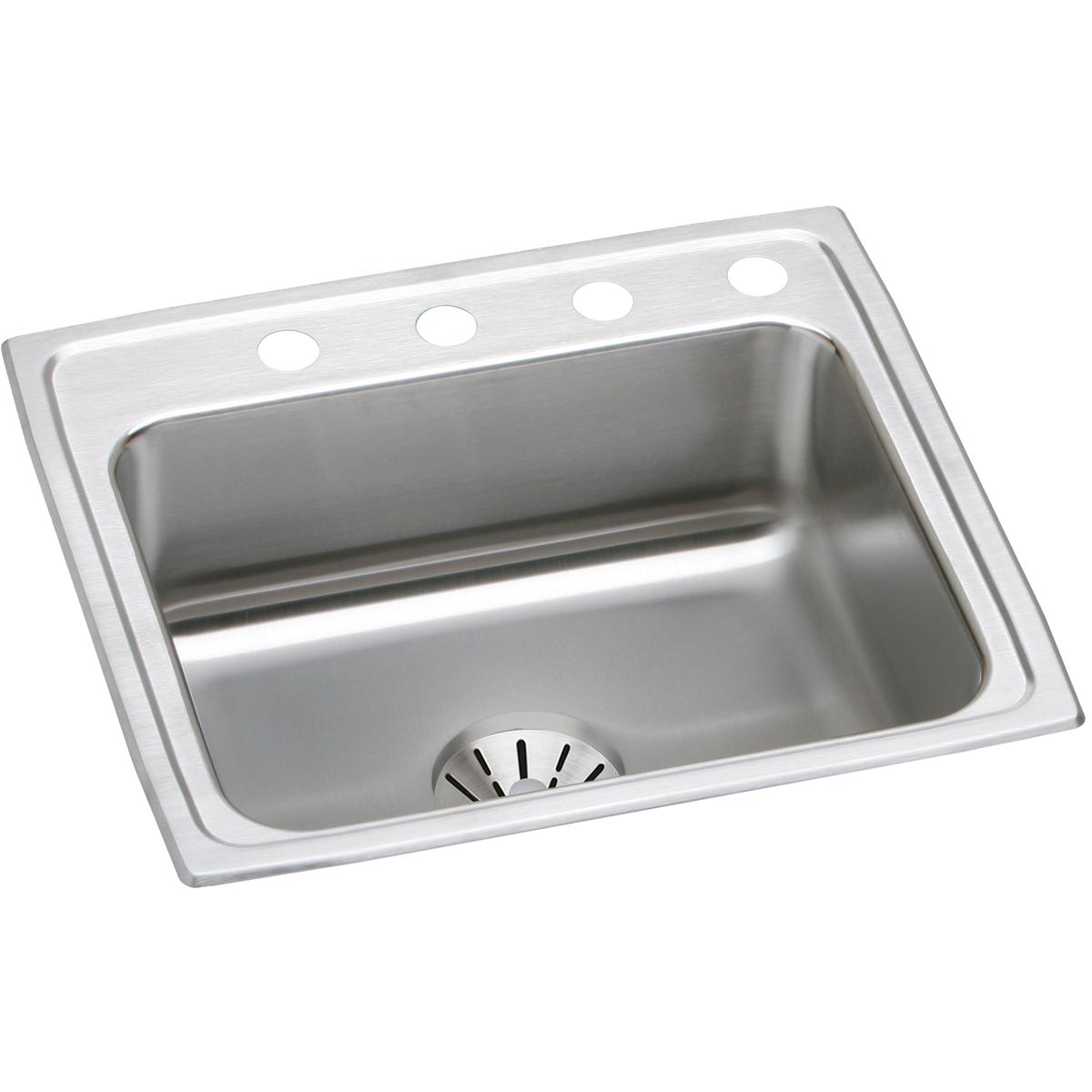 Elkay Lustertone Classic 22" x 19-1/2" x 10-1/8" Stainless Steel Single Bowl Drop-in Sink with Perfect Drain