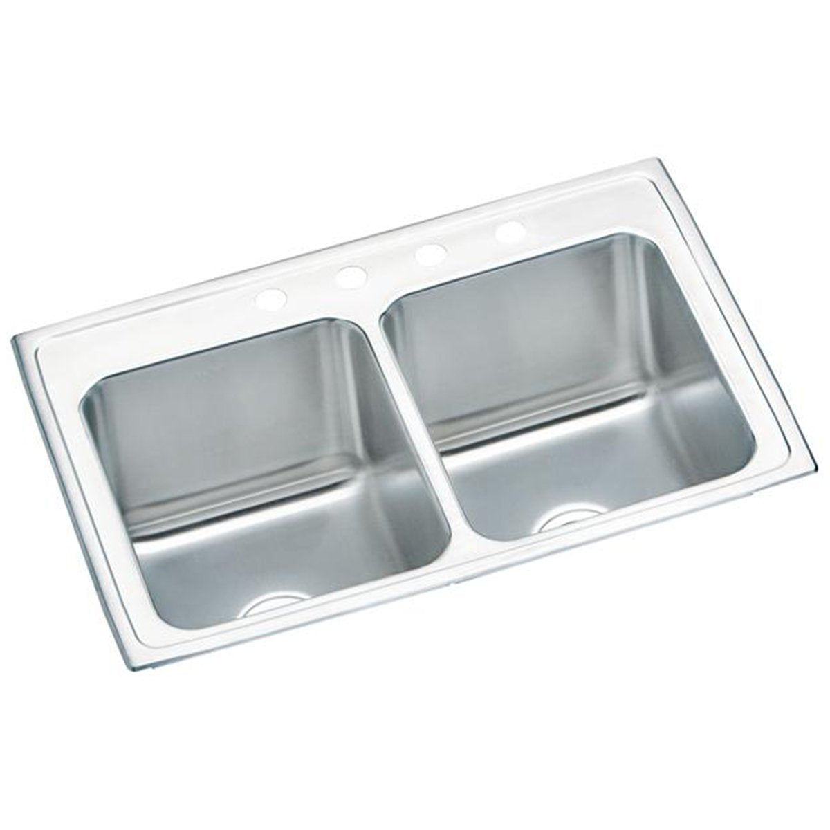 Elkay Lustertone Classic 33" x 22" x 10-1/8" Equal Double Bowl Drop-in Stainless Steel Sink