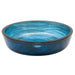 Eden Bath Transparent Dark Blue Mist Flat Bottom Glass Vessel Sink