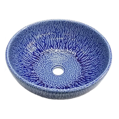 Eden Bath Blue Streams Ceramic Vessel Sink