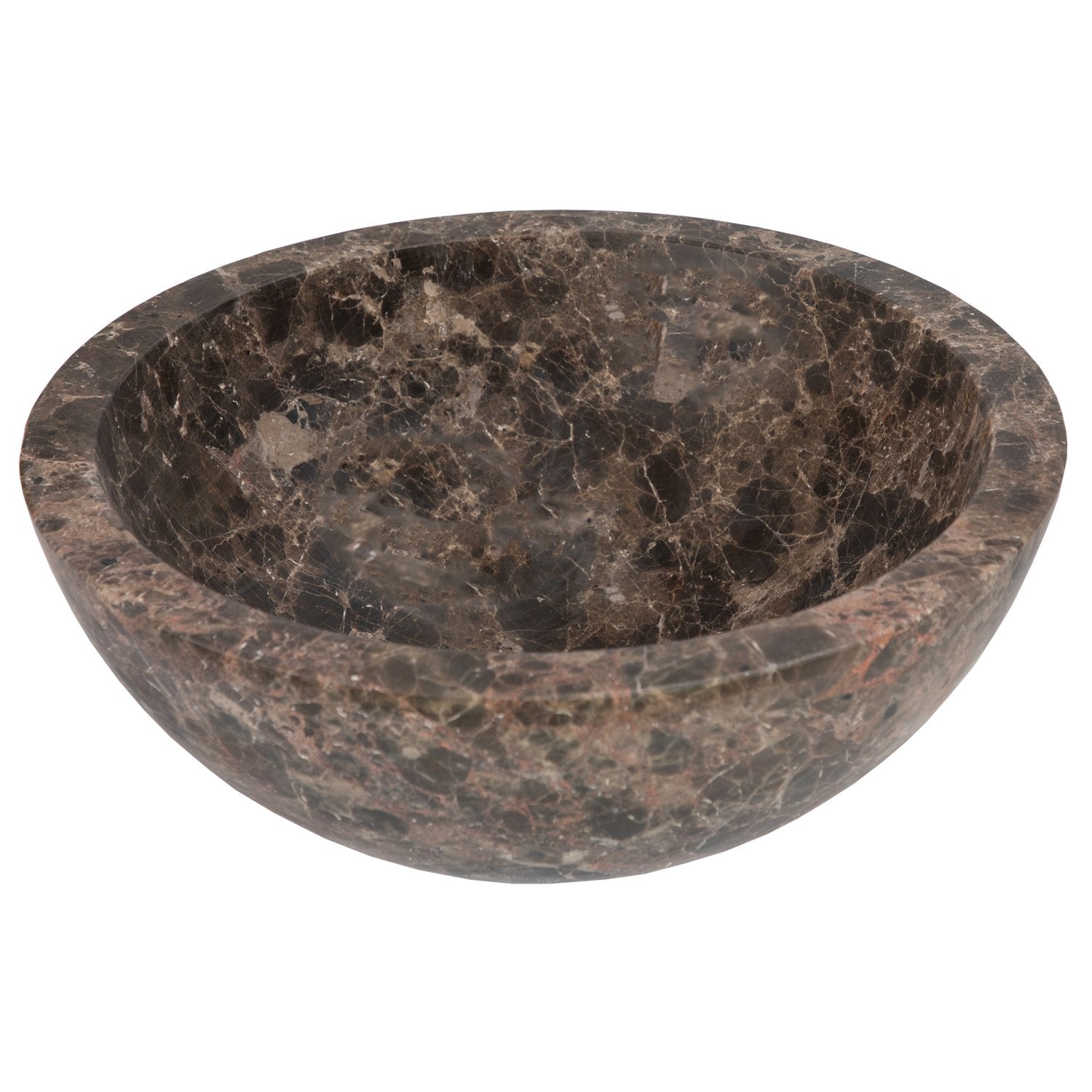 Eden Bath Small Vessel Sink Bowl - Honed Dark Emperador Marble