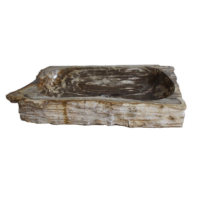Eden Bath Natural Stone Trough Vessel Sink - Petrified Wood
