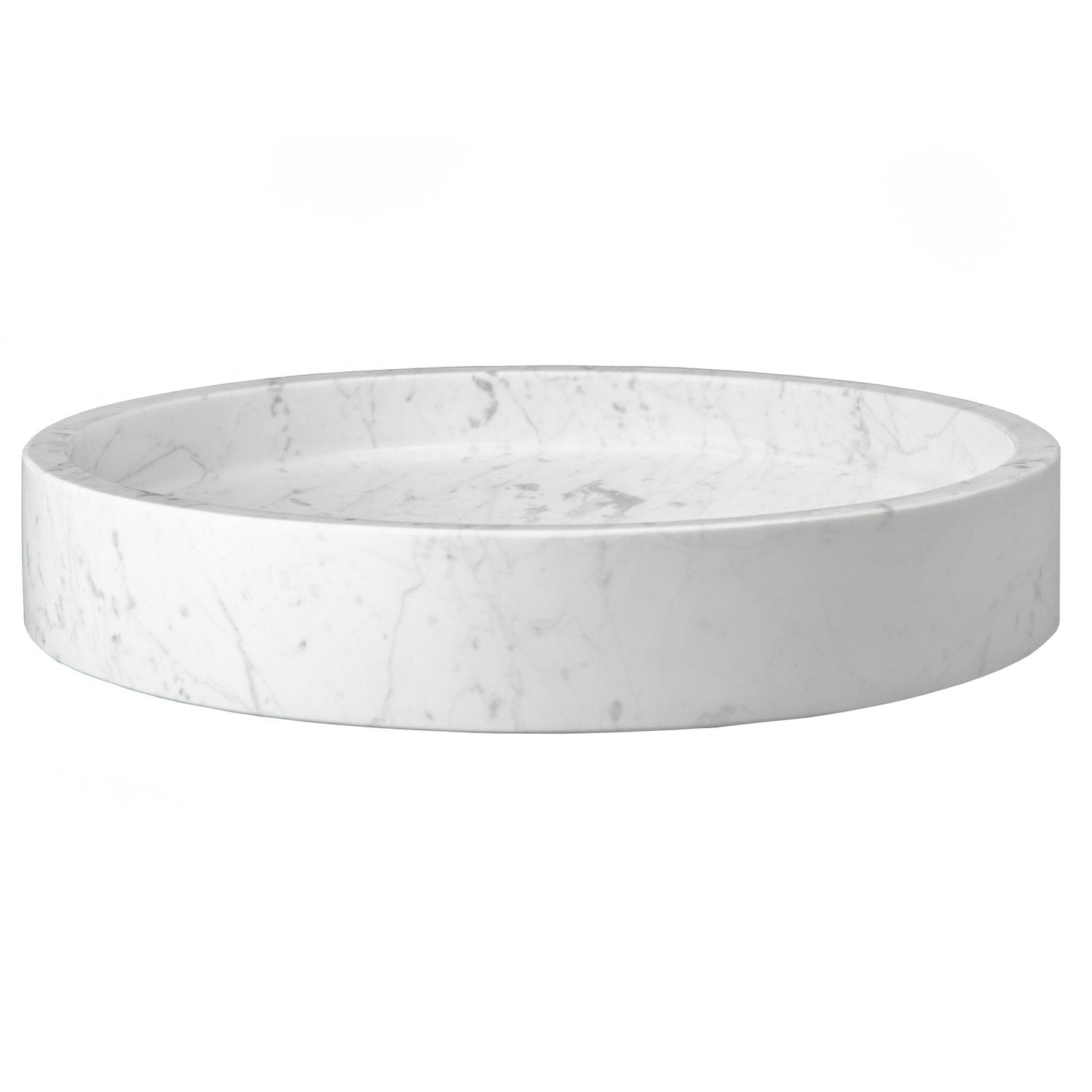 Eden Bath Low Round Vessel Sink - White Carrara Marble