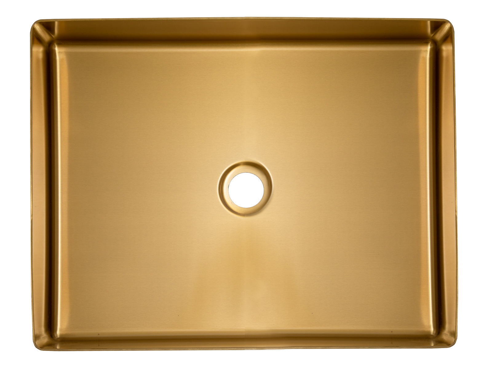 Rectangular 19" x 14 1/2" Stainless Steel Bathroom Vessel Sink with Drain in Gold