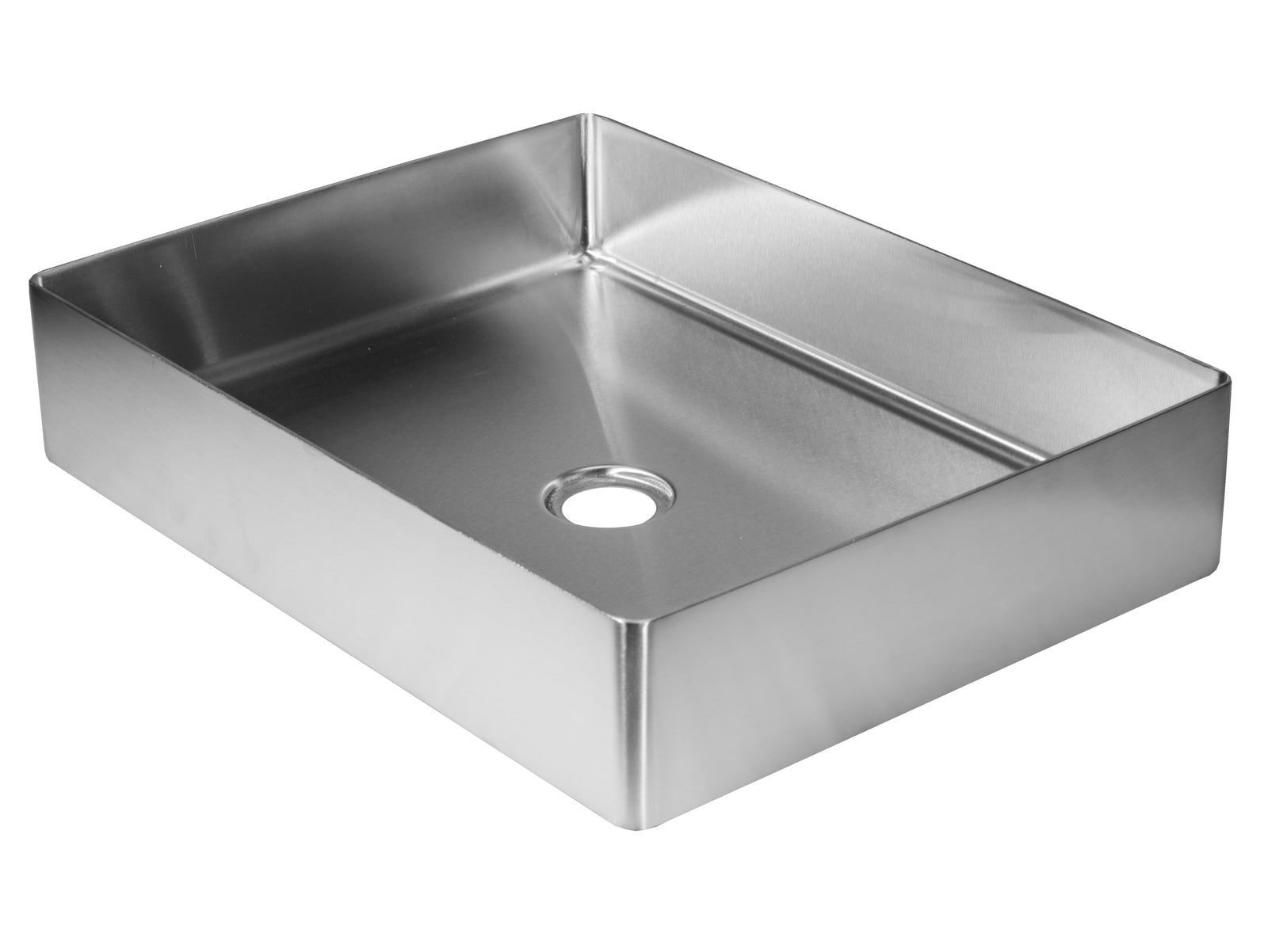 Rectangular 19" x 14 1/2" Stainless Steel Bathroom Vessel Sink with Drain in Silver
