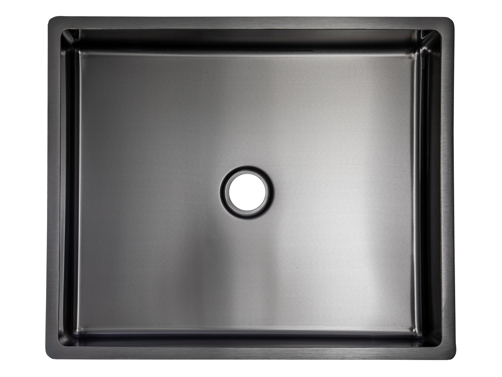 Rectangular 18 3/4 x 15 3/4" Thick Rim Stainless Steel Bathroom Vessel Sink with Drain in Black