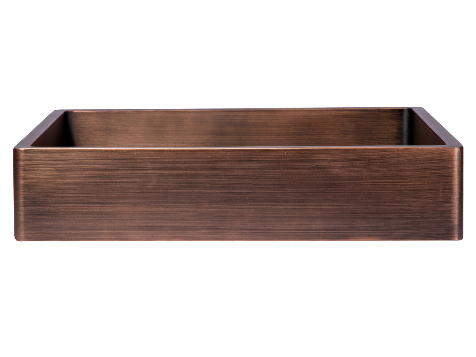 Rectangular 18 3/4" x 15 3/4" Thick Rim Stainless Steel Bathroom Vessel Sink with Drain in Bronze-DirectSinks