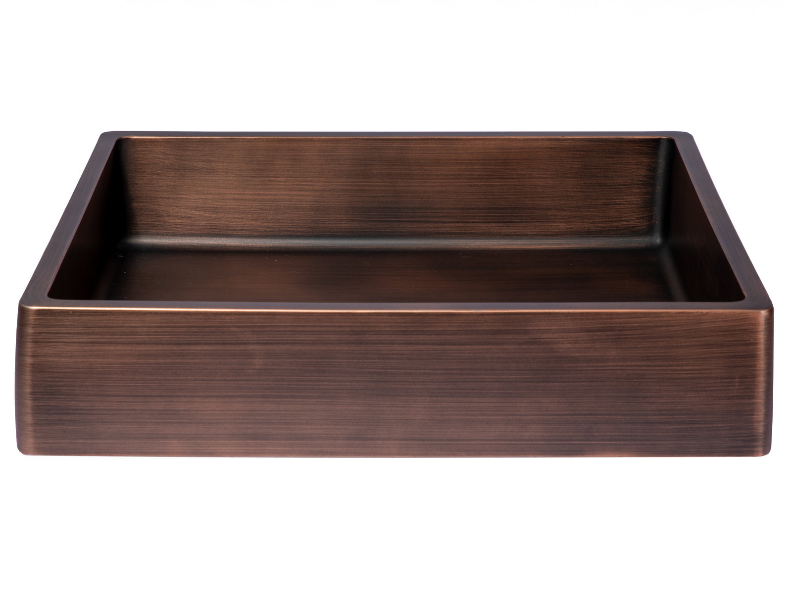 Rectangular 18 3/4" x 15 3/4" Thick Rim Stainless Steel Bathroom Vessel Sink with Drain in Bronze-DirectSinks